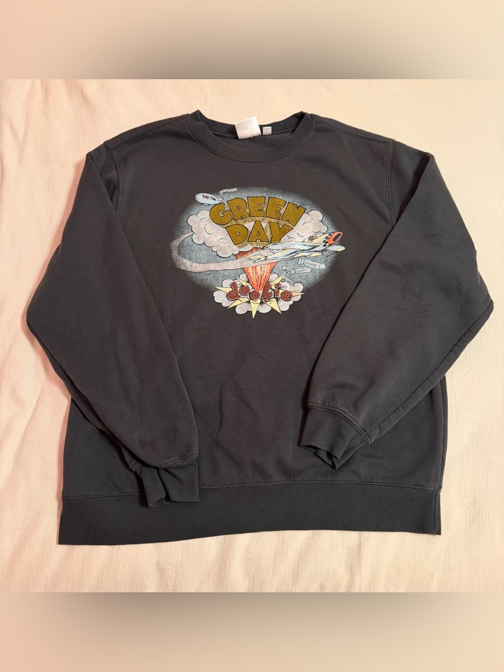 Graphic Black Crew Neck Sweatshirt - Band Logo Pullover